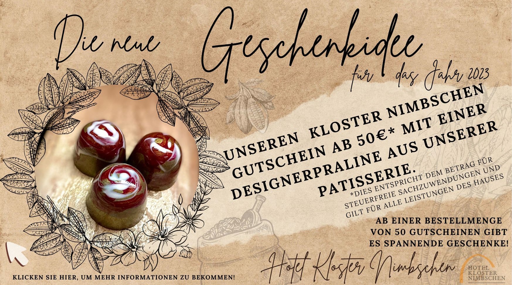 Gutschein und Praline